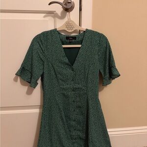 Green  Polka Dot Women's Dress